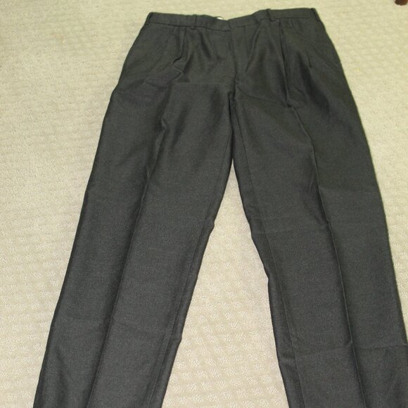 Vintage 80s Habersham Road Men's 33x32 Polyester Rayon Pleated Front Dress Pants - Picture 1 of 6